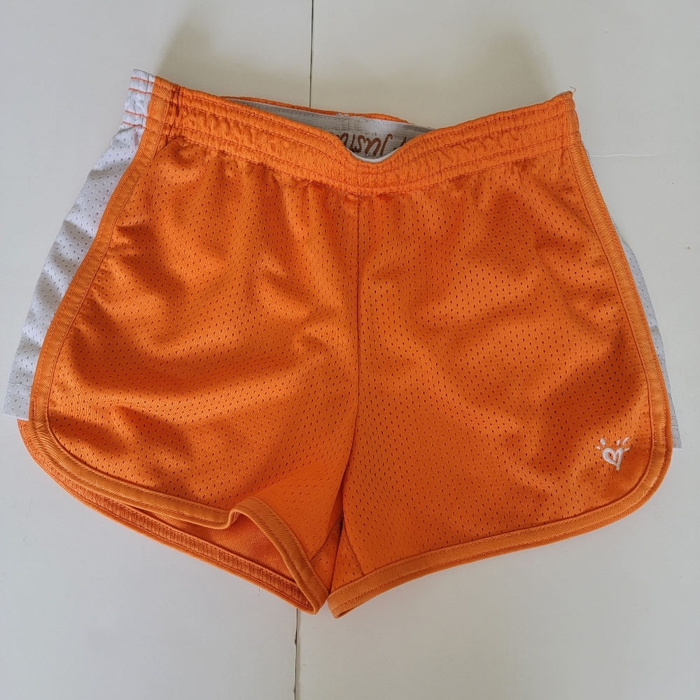 💚5/$20💚Justice Girl's Athletic Shorts Orange and White Size 10